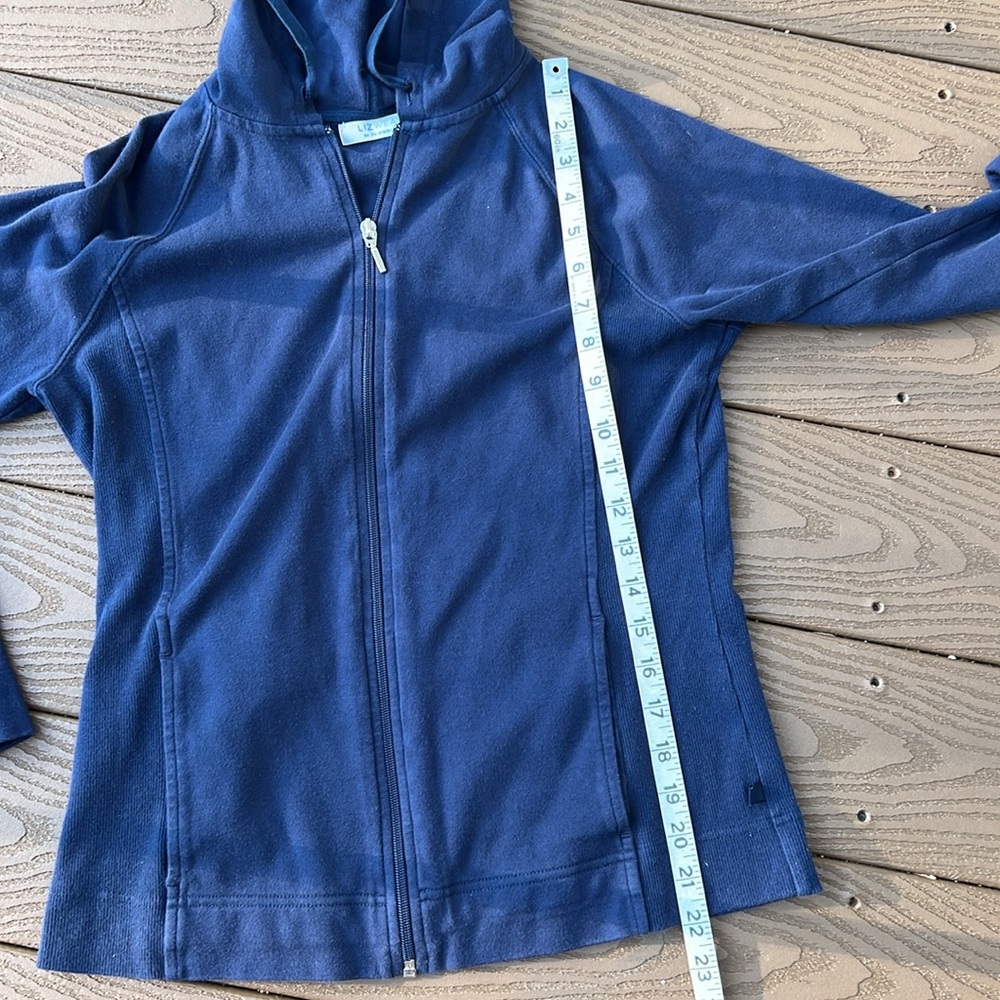 Cute vintage liz wear zip up jacket with pockets, hood & roll up sleeves size S - Picture 9 of 9